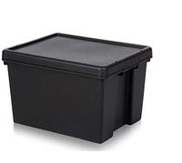 4 x Wham Bam Heavy Duty reciclado Caja - 45 L, con Tapa - 49 x 39,5 x 32 cm - Negro