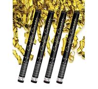 4 x XXL (157 cm) Cañón de confeti Party Popper Streamer Autodecoración (serpentinas doradas)