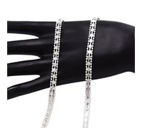 4 Yard 5mm Small Rhine-diamond Trim Ribbon Silver Plated Crystal Chain, Shiny For Clothing Shoes Decorative Sewing Accessories(Silver-4Yard)