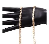 4 Yard 5mm Small Rhine-diamond Trim Ribbon Silver Plated Crystal Chain, Shiny For Clothing Shoes Decorative Sewing Accessories(Gold-4Yard)