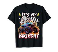4 Year Old Boys Monster Truck It's My 4th Birthday Party Camiseta