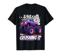 4 Year Old Boys Monster Truck It's My 4th Birthday Party Camiseta