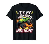 4 Year Old Boys Monster Truck It's My 4th Birthday Party Camiseta