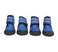 4 zapatos para mascotas, antideslizantes, transpirables, zapatos para perros con correas reflectantes, suela de goma de malla cómoda para perros pequeños, medianos y grandes, para caminar al aire