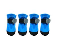 4 zapatos para perros con suela de goma suave reflectante, resistentes al agua, protectores de patas para razas pequeñas, actividades al aire libre, zapatos transpirables para perros para clima