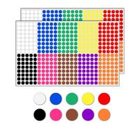 40.000 Piezas, 8mm Gomets Colores Surtidos Pegatinas Redondo Adhesivos - 10 Colores