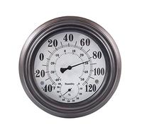 -40~120F Termómetro Con Diseño De Esfera Americana Medidor Temperatura Para Patio Jardín Garaje Decorativo Humedad La Habitación Oficina Humedad Aire Libre