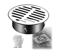 40-200mm Drenaje de Piso, Sumidero Terraza de Acero Inoxidable, Rejilla Desague Jardin, Tapa Desague Antibloqueo Ducha(160mm/6.3in)