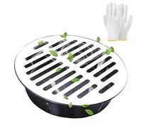 40-200mm Rejilla Desague Terraza, Desagüe De Piso Redondo Antibloqueo, Cubierta de Drenaje Exterior de Acero Inoxidable para Jardín Tubo de Drenaje Techo Balcón(50mm/2in)