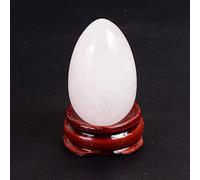 40 * 25 Medio Yoni huevo piedra natural Jade cristal sin taladrar bola de masaje Kegel ejercicio, jade blanco 40X25mm