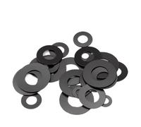 40-400 piezas Arandela de nailon de grafito negro Junta plana aislante ultrafina de plástico duro (M6x18x1-100pcs)