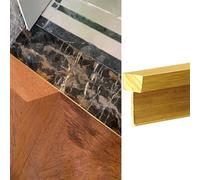 40 43 47 51 55 59 63in Long Gap Connecting Strips, Wood to Tile Floor Transition Strip Brass, Cuttable T Molding Threshold Divider Strip/Edge Trim Bar(Brass-L140cm/55",W5xH15mm)