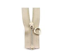 40/50/60/70/90/120cm 3# cremallera de Metal dorado costura de extremo abierto Diy ropa abrigos bolsos coser cremalleras, Beige, 70cm