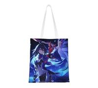40,6 x 38,0 cm Canvas Totes Hand Shopping Bag With Honkai Star Rail All Role's Print Impression For Daily Shopping Shoulder Bag , Quantum-seele, 40.6 X 38.0 cm