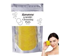 40 almohadillas de cúrcuma con ácido ko-jic, almohadillas de limpieza de cúrcuma, esponjas faciales comprimidas con jabón Kojic Ac-id, herramientas de cuidado facial exfoliante, para limpieza profunda