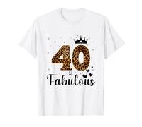 40 And Fabulous Leopardo 40 Cumpleaños 40 Años Regalo Mujer Camiseta