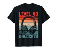 40 Años Cumpleaños hombres Gamer Level 40 unlocked Joven Camiseta