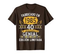 40 Años Cumpleaños Hombres Mujeres Fabricado En 1985 Camiseta, Hombre, Marrón, 3XL