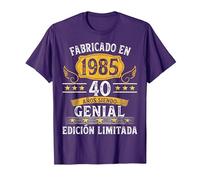 40 Años Cumpleaños Hombres Mujeres Fabricado En 1985 Camiseta, Hombre, Morado, S