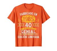 40 Años Cumpleaños Hombres Mujeres Fabricado En 1985 Camiseta, Hombre, Naranja, M