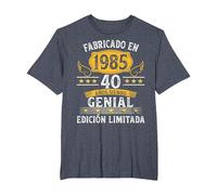 40 Años Cumpleaños Hombres Mujeres Fabricado En 1985 Camiseta, Hombre Tallas Grandes, Azul Jaspeado, 6X Alto