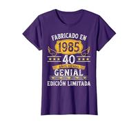 40 Años Cumpleaños Hombres Mujeres Fabricado En 1985 Camiseta, Mujer, Morado, 3XL