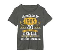 40 Años Cumpleaños Hombres Mujeres Fabricado En 1985 Camiseta, Mujer Tallas Grandes, Asfalto, 6XL Grande