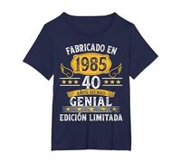 40 Años Cumpleaños Hombres Mujeres Fabricado En 1985 Camiseta, Mujer Tallas Grandes, Azul Marino, 3XL Grande