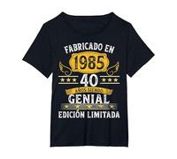 40 Años Cumpleaños Hombres Mujeres Fabricado En 1985 Camiseta, Mujer Tallas Grandes, Negro, 3XL Grande