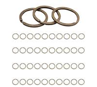 40 aros de metal para llaveros, anillos de metal con división plana, para organización de llaves de coche, hogar, artes y manualidades, cordones, llaves, fabricación de joyas (28 mm, bronce)
