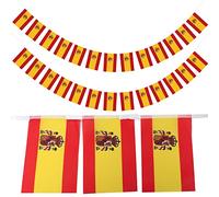 40 Bandera Española 14 x 21cm, 11 Metros Guirnalda de Banderas, para el día Nacional, Eventos Deportivos, Decoración de Bares