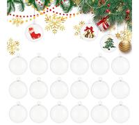 40 bolas acrílicas rellenables: bolas de Navidad para rellenar, bolas de acrílico transparentes de 4 cm de diámetro, bolas de bricolaje con ojal para colgar, bolas de plástico para decoración de árbol