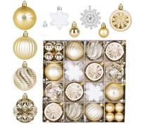 40 Bolas de Navidad Doradas: Bolas Arbol de Navidad 6 cm/3 cm, Adornos para árbol de Navidad con Ganchos, para Decorar Bodas, Fiestas y Otras Ocasiones