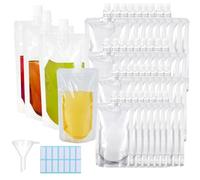40 bolsas de plástico transparente de 100 a 500 ml para viajes, bolsas de plástico selladas, almacenamiento de jugos, bolsa de bebidas, herramientas portátiles gratuitas (tipo B)