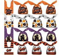 40 bolsas de regalo de Halloween, bolsas de regalo de fiesta, bolsas de plástico con cordón, bolsas de caramelos, bolsas de envoltura de regalos, decoración de fiestas de vacaciones