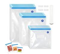 40 bolsas de vacío para alimentos, reutilizables | Juego de bolsas de vacío de 3 tamaños con bomba y cierre, sin BPA, ideal para alimentos e impresoras 3D