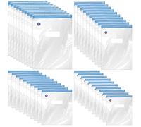 40 bolsas de vacío reutilizables para alimentos, bolsas de vacío reutilizables con cremallera de válvula, sin BPA para Sous Vide, bolsas selladas al vacío para almacenamiento de alimentos, juego de 4