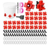 40 boquillas automáticas de agua para pollo, boquillas horizontales para aves de corral con broca y sellos, tubo de PVC y barril