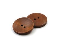 40 botones de madera natural de 20 mm, hechos a mano, botones redondos de madera, 2 agujeros, para manualidades, manualidades, costura, ropa, abrigo, sombreros, bolsos, café A