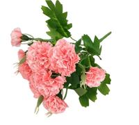 40 cabezas de claveles artificiales, decoración de ramo de hortensias de seda, planta de plástico, adecuada para accesorios de fotos, fiesta familiar, decoración de ramo de boda, rosa