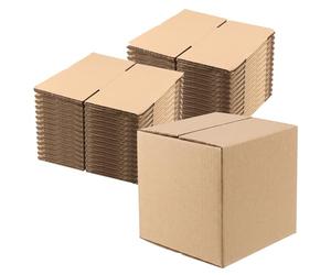 40 Cajas Cartón Plegables 15 x 15 x 15 cm | NGOSUET, Ondulado Triple Capa Resistente, Embalajes Envío Pequeño, Cubo Cuadrado, Marrón