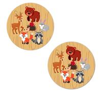 40 calcomanías redondas de criaturas del bosque, animales del bosque, etiquetas brillantes redondas grandes de 2 pulgadas, tema para baby shower, cumpleaños, baby shower, ideal para recuerdos de fiesta, etiquetas, juegos. Fabricado en Estados Unidos