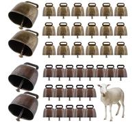 40 campanas de vaca de cobre, campanas de pastoreo con sonido nítido, campanas de bronce fuerte para animales, campanas de granja vintage para vacas, caballos, ovejas, 2 colores