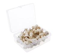 40 chinchetas de madera para dibujo decorativo creativo, chinchetas de madera para cabeza, chinchetas de pulgar, tablero de corcho, tableros de anuncios, pizarrón para avisos, tachuelas blancas para