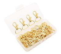 40 cierres de langosta dorados, ganchos giratorios para llavero con anillo en D para bolsos, clips de cordón, llaveros, cadenas de cachorros (dorado)