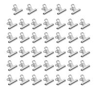 40 clips de papel de bulldog pequeño, 22 mm, multifunción, clips para grapas, minipinzas de metal para etiquetas, bolsas, fotos, dibujos, manualidades, oficina, cocina (plata, 22 mm)