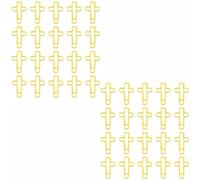 40 clips de papel de cruz amarilla, clips de papel, suministros de diario bíblico, abrazaderas de papel de la Biblia, suministros de diario, mini marcapáginas para oficina, escuela, hogar, estudio
