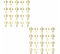 40 clips de papel de cruz dorada, clips de papel, suministros de diario bíblico, abrazaderas de papel de la Biblia, suministros de diario, mini marcapáginas para oficina, escuela, hogar, estudio