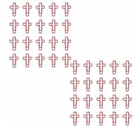 40 clips de papel de cruz roja, clips de papel, suministros de diario bíblico, abrazaderas de papel de la Biblia, suministros de diario, mini marcapáginas para oficina, escuela, hogar, estudio bíblico