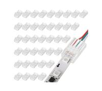 40 Conectores de Tira de Luz LED Sin Soldadura de 3 Pines y 10 mm, Transparentes, para Iluminación de Riel, para Tira de Luz RGB 5050.